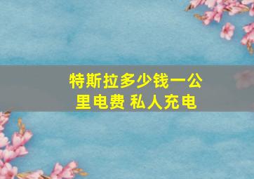 特斯拉多少钱一公里电费 私人充电